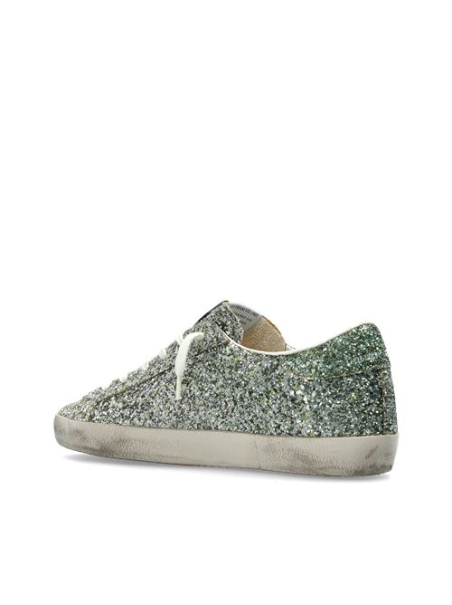 GOLDEN GOOSE SUPER STAR GLITTER PLATINUM GREEN Golden Goose | GWF00101F00805665224